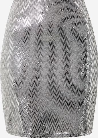 PIECES Skirt 'KEYSA' in Silver: front