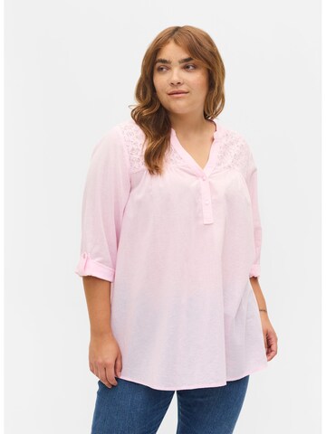 Zizzi Blouse 'ELVA' in Pink: front