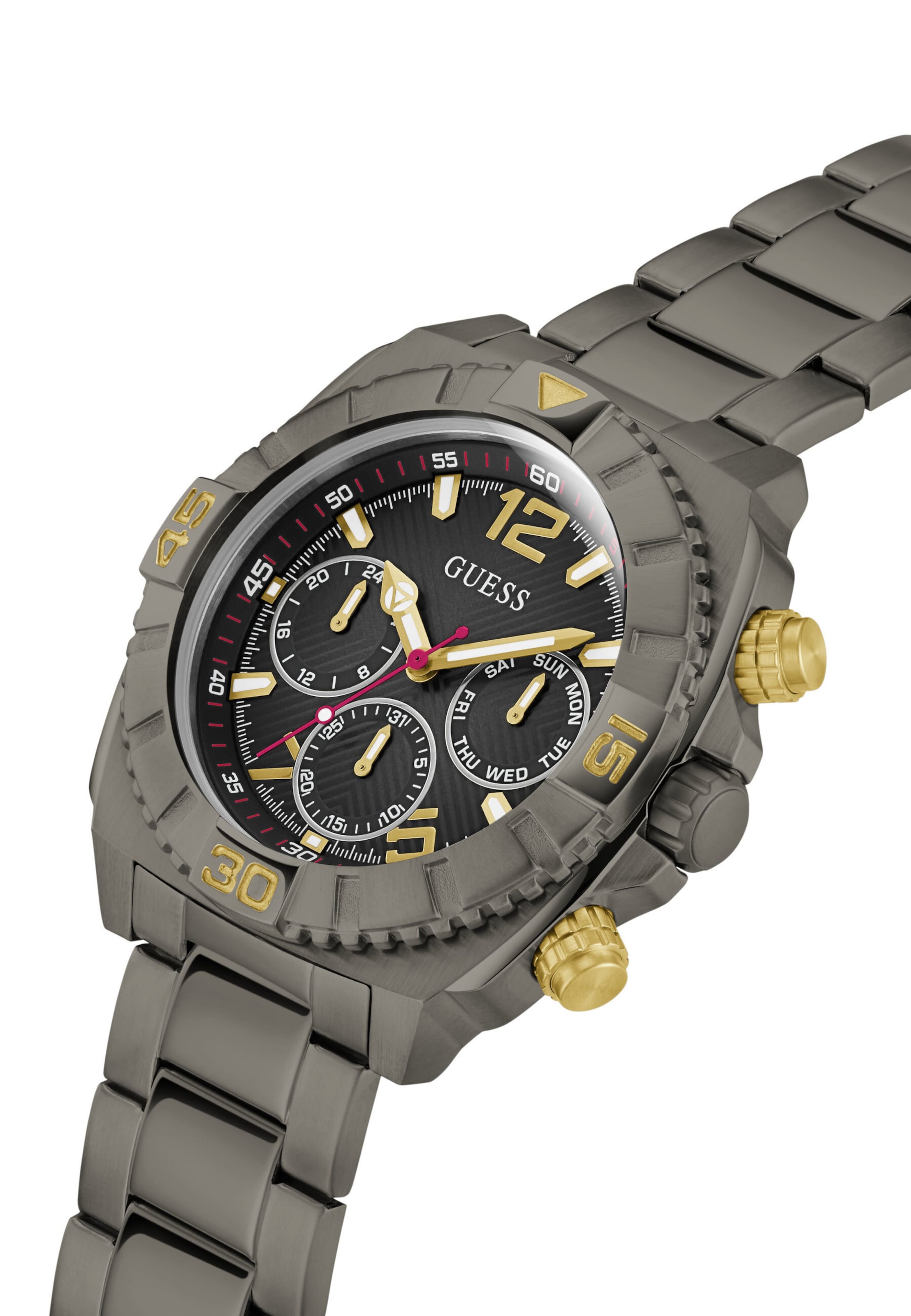 GUESS Uhr 'Traction' in Grau