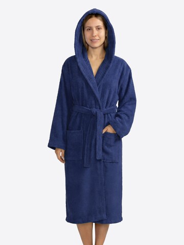 celodoro Long Bathrobe 'Home & Spa Collection' in Blue: front