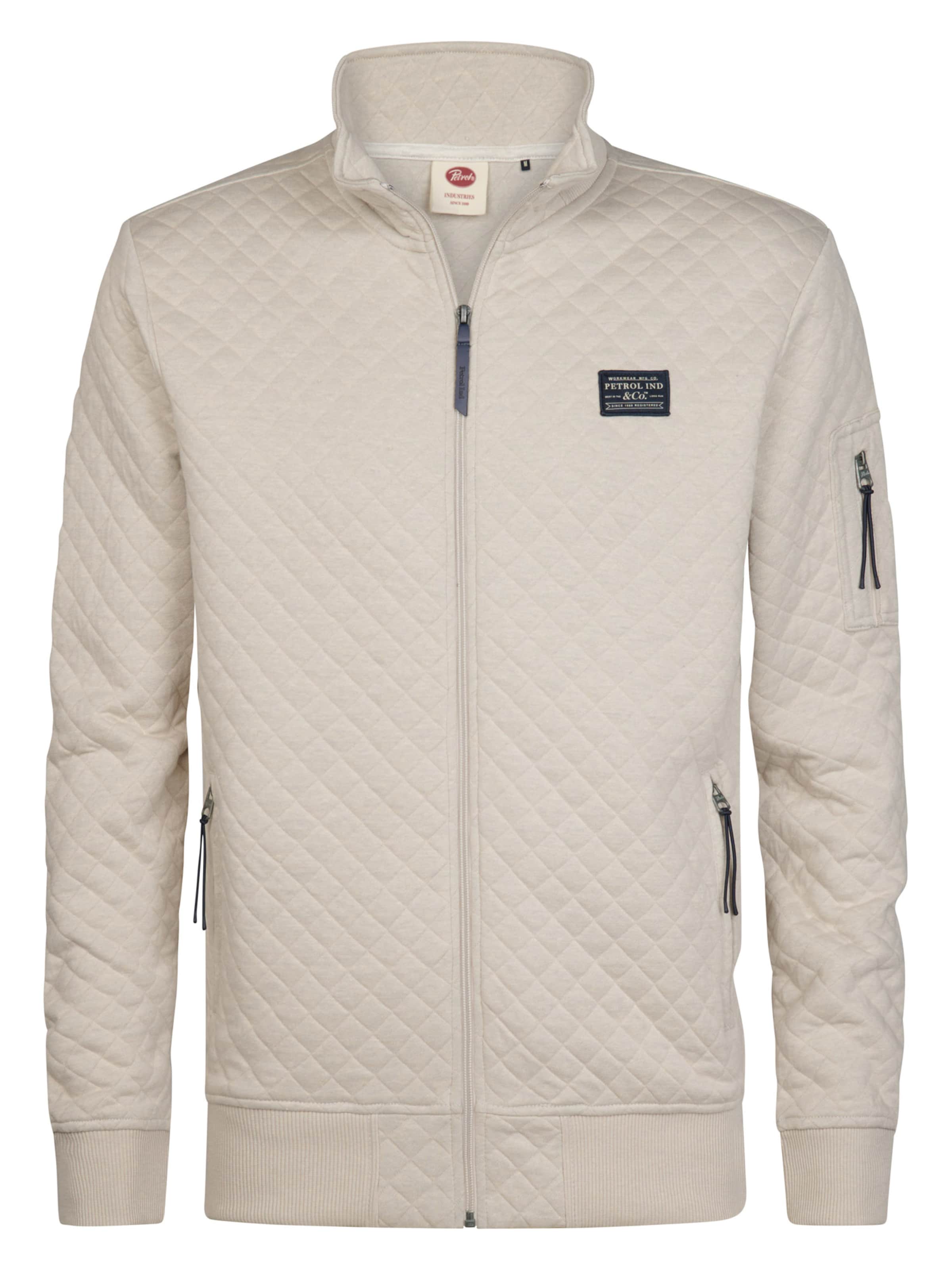 Petrol Industries Sweatvest in Wit: voorkant