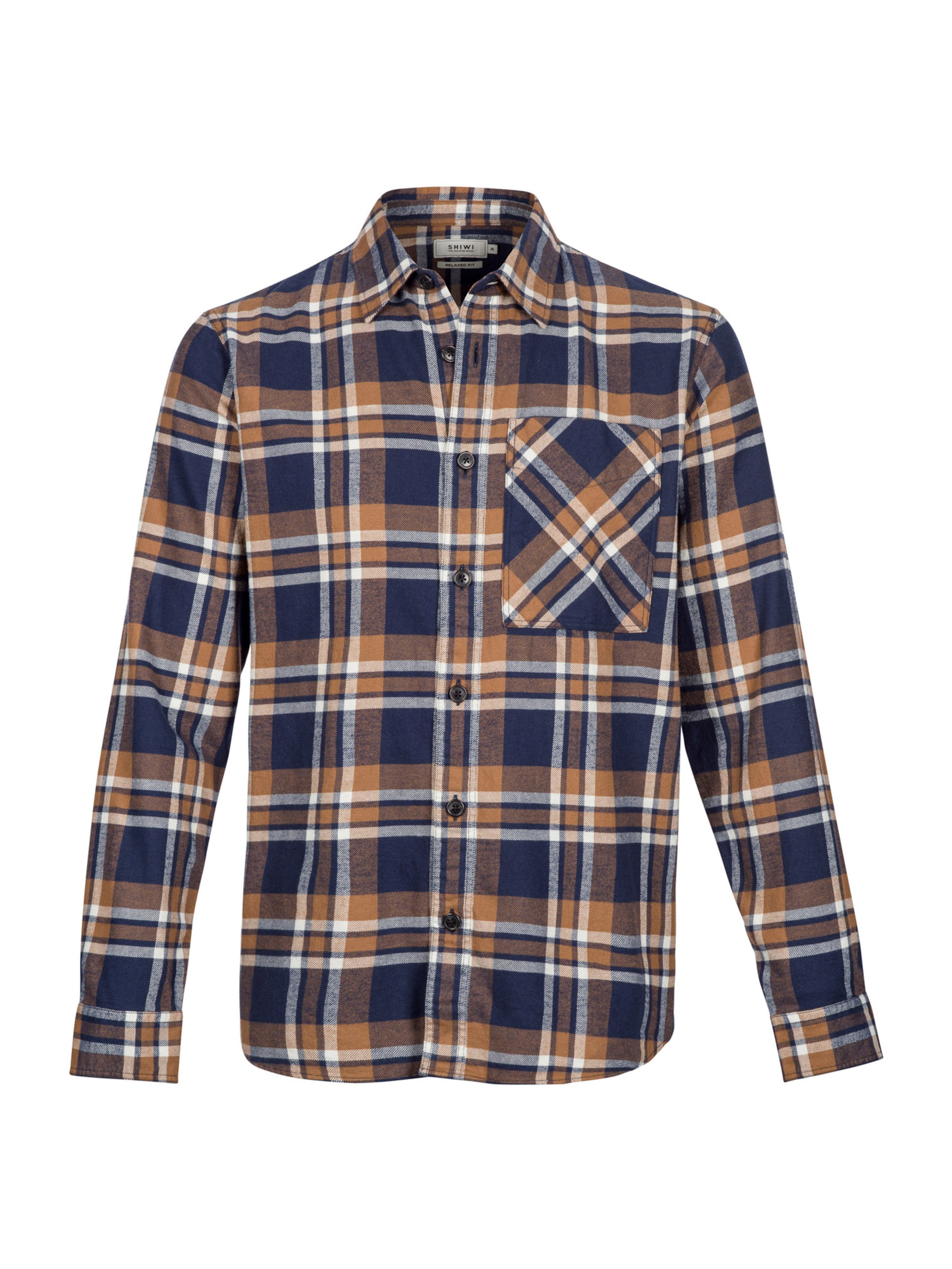 Shiwi Regular fit Skjorta 'Luke' i brun: framsida