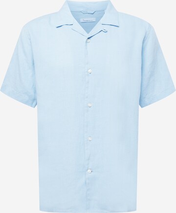 KnowledgeCotton Apparel Regular Fit Hemd 'WAVE' (GOTS) in Blau: predná strana
