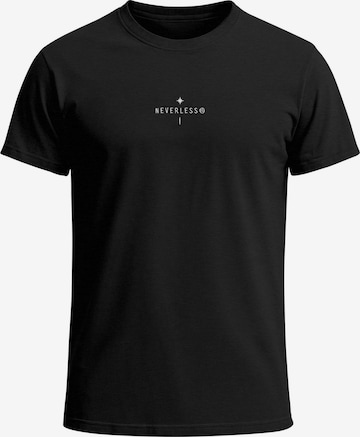 Neverless Shirt 'Kompass Outdoor' in Schwarz: Vorderseite