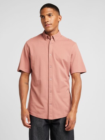 Only & Sons Slim fit Button Up Shirt 'ONSTARP' in Pink: front