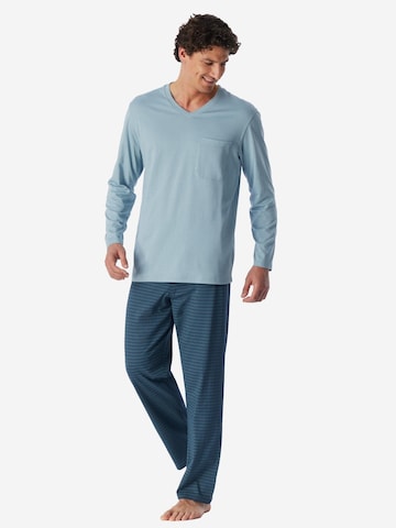 SCHIESSER Pyjama lang 'Comfort Essentials' in Blauw
