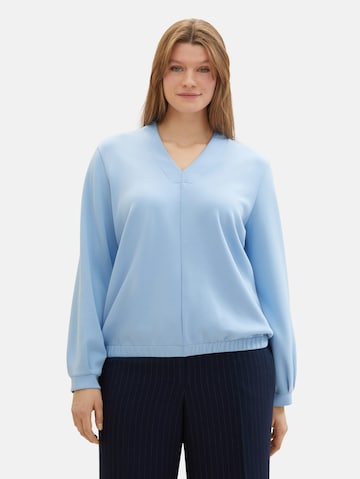 Tom Tailor Women + Sweatshirt 'Scuba' i blå: forside