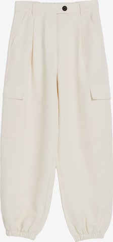 Effilé Pantalon cargo Bershka en beige : devant