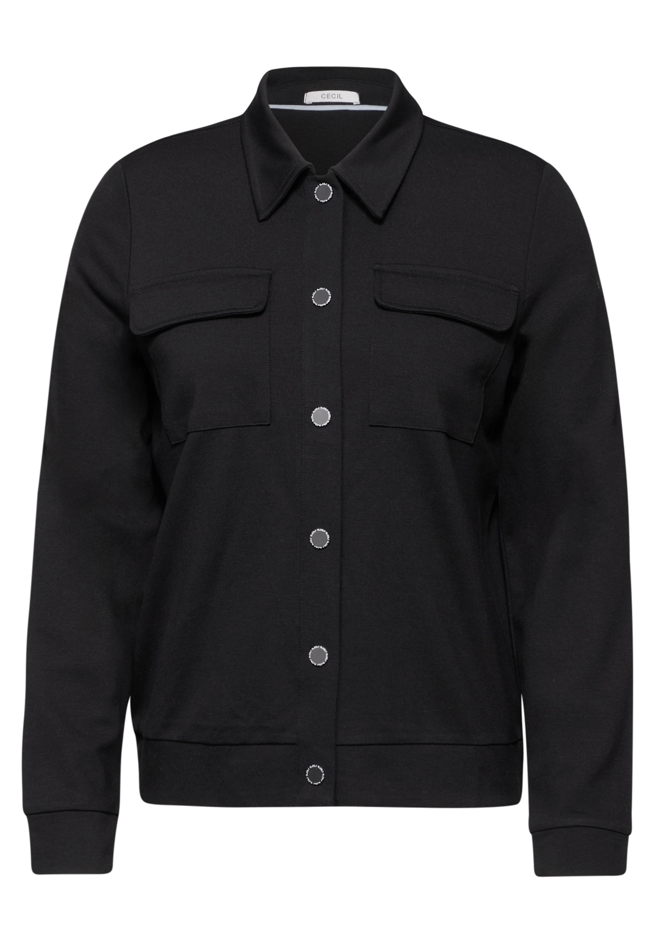 CECIL Zip-Up Hoodie in Black: front