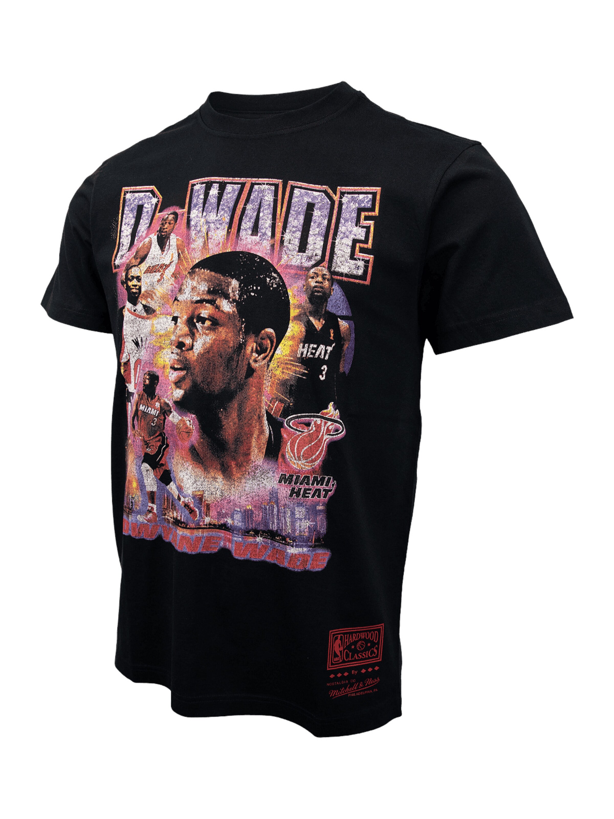 Tricou 'NBA Miami Heat' de la Mitchell & Ness pe negru: față