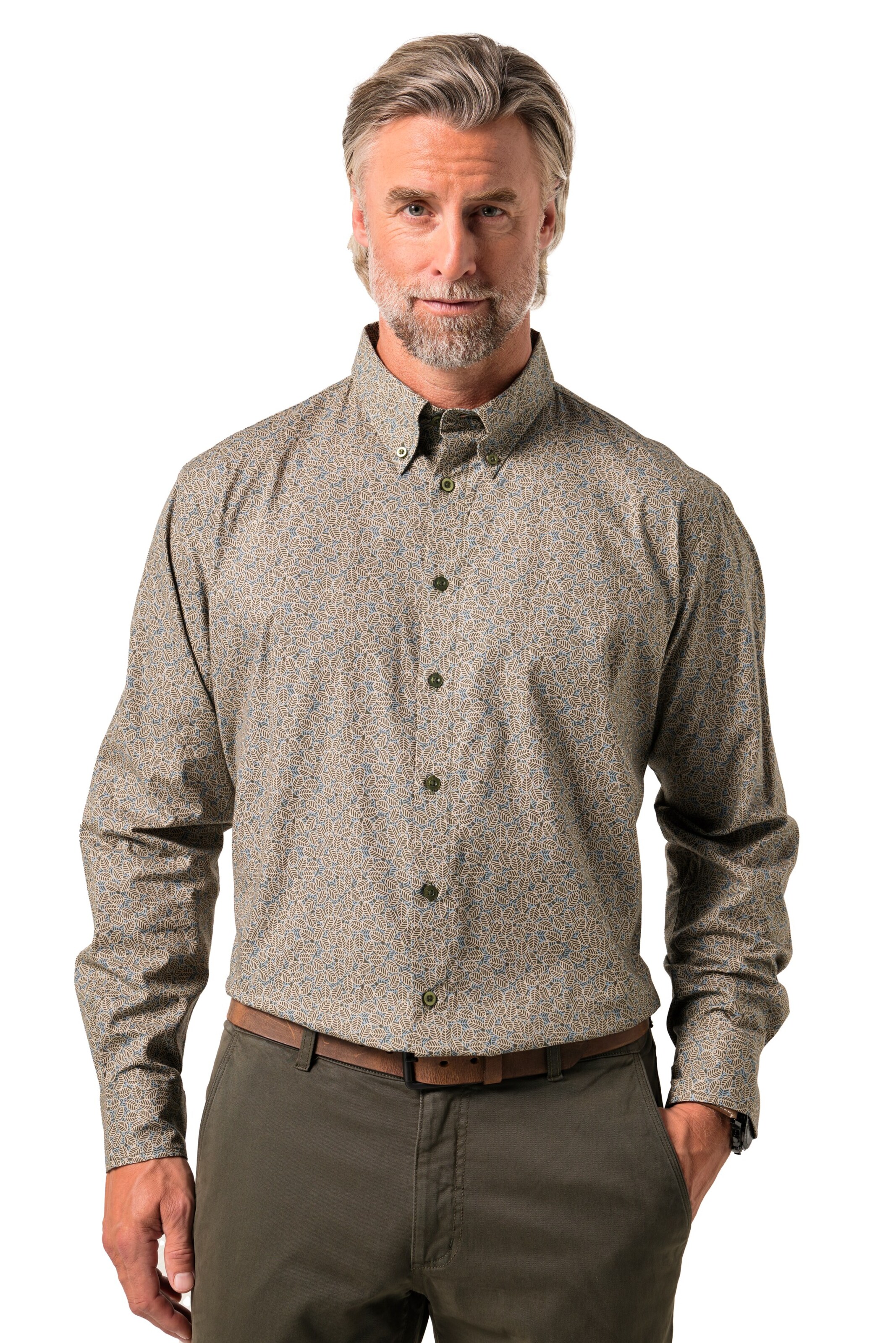 Coupe regular Chemise Boston Park en vert : devant