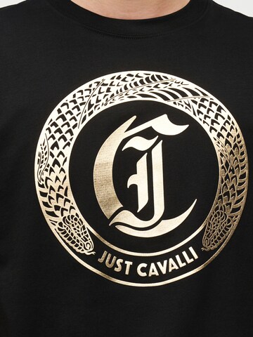 Tricou 'ROUND SNAKE' de la Just Cavalli pe negru