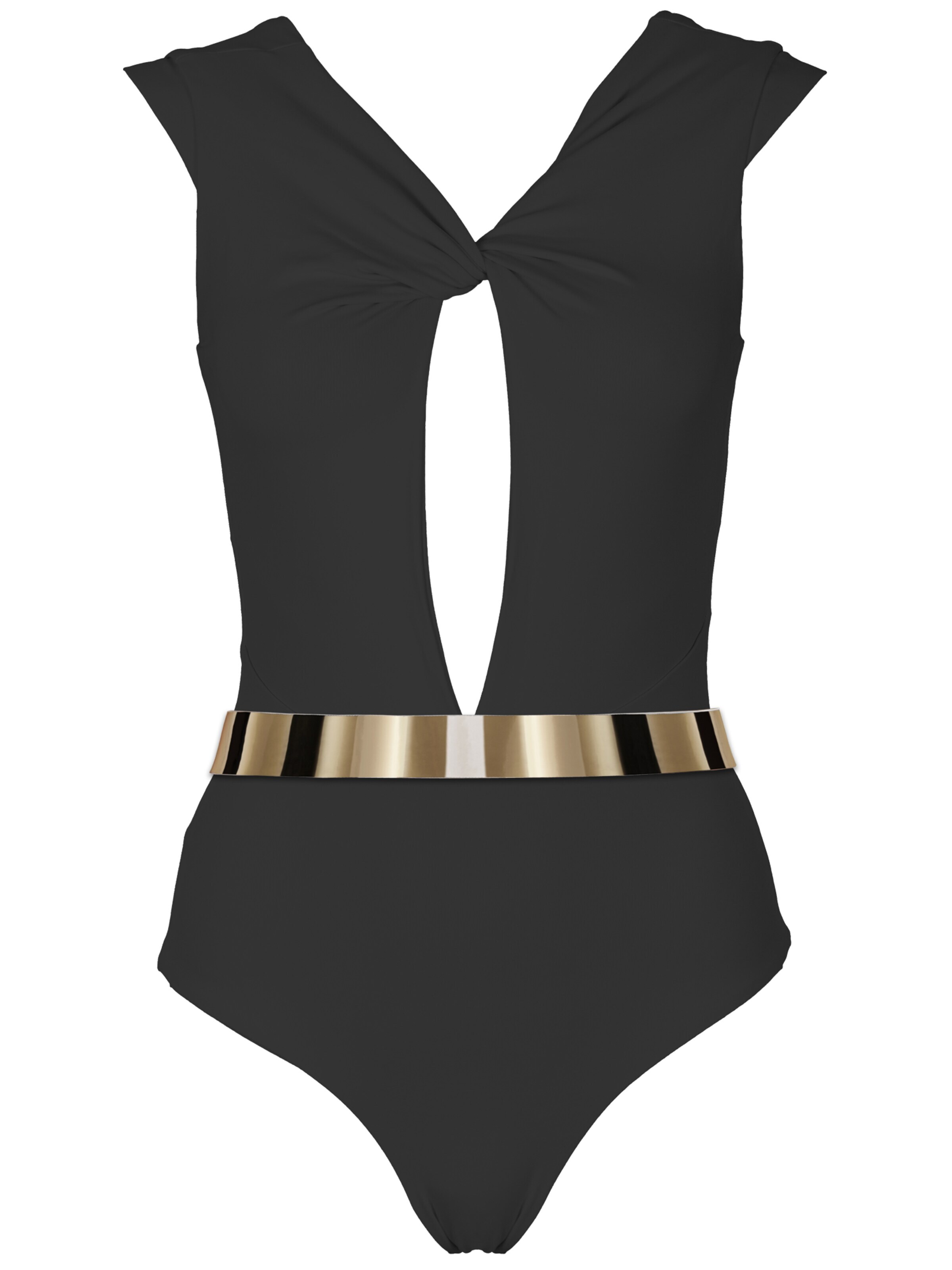 SEA ME SWIM High neck Swimsuit 'COTE D'AZUR Gold Edition' in Black: front