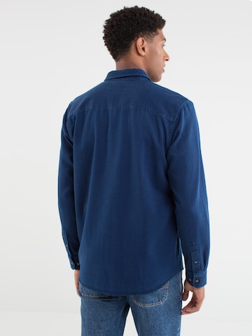 BIG STAR Regular fit Button Up Shirt 'Josefin' in Blue