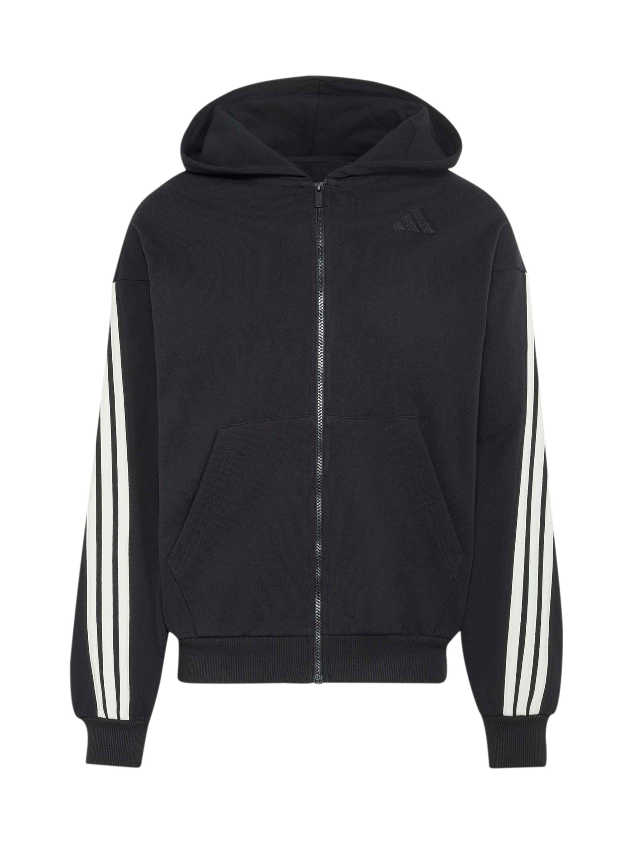 Bluză cu fermoar sport de la ADIDAS SPORTSWEAR pe negru: față
