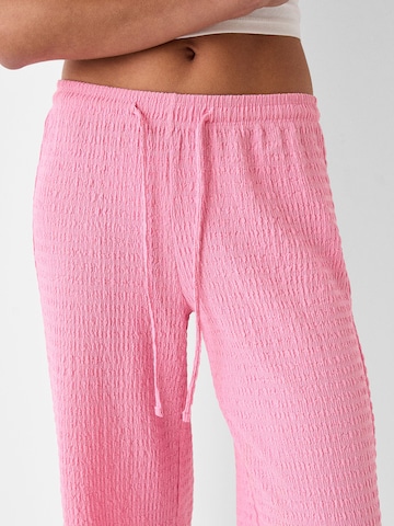 Bershka Wide leg Broek in Roze