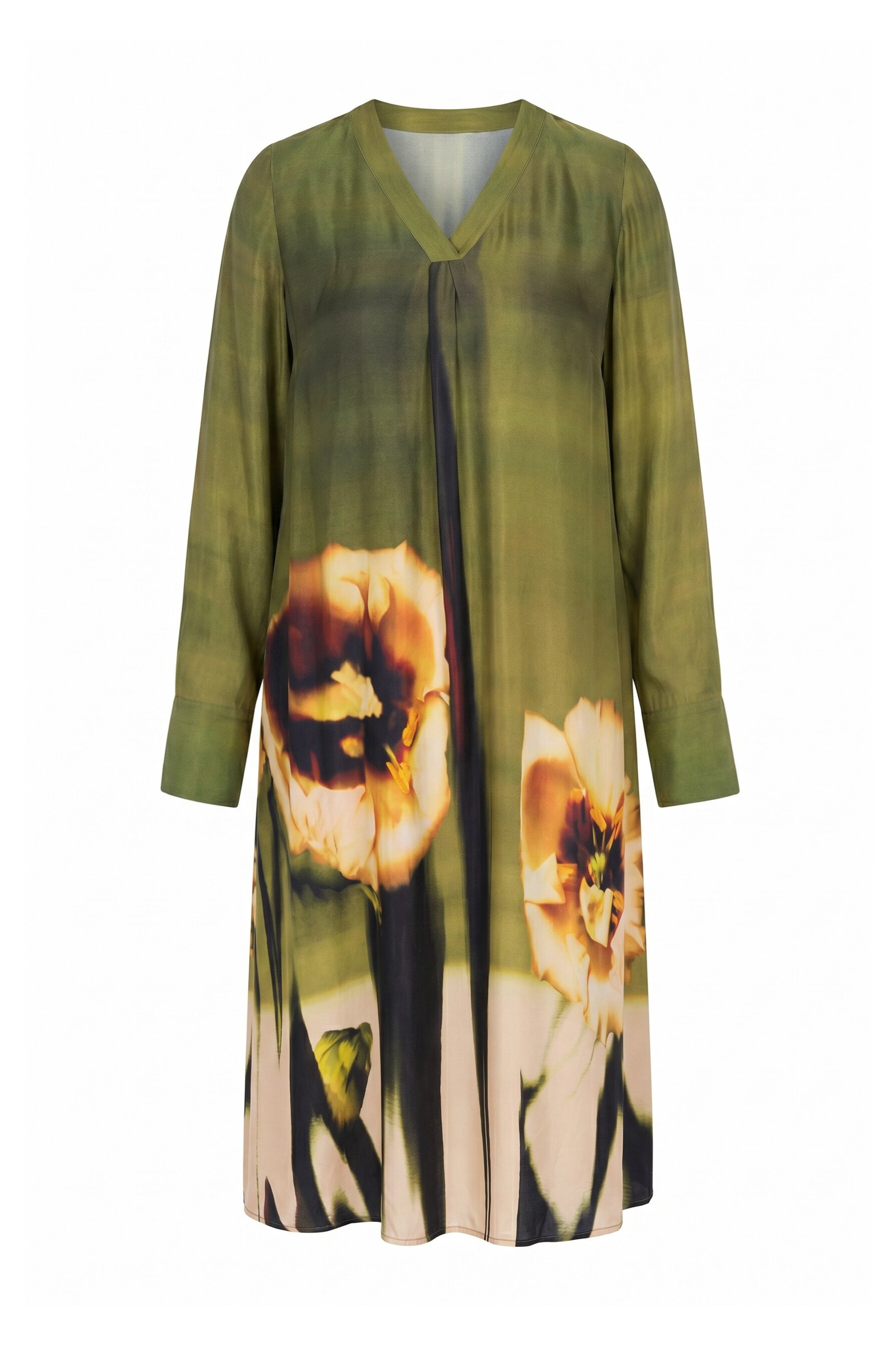 Ulla Popken Kleid in 42-44 in beige / khaki / schwarz, Produktansicht