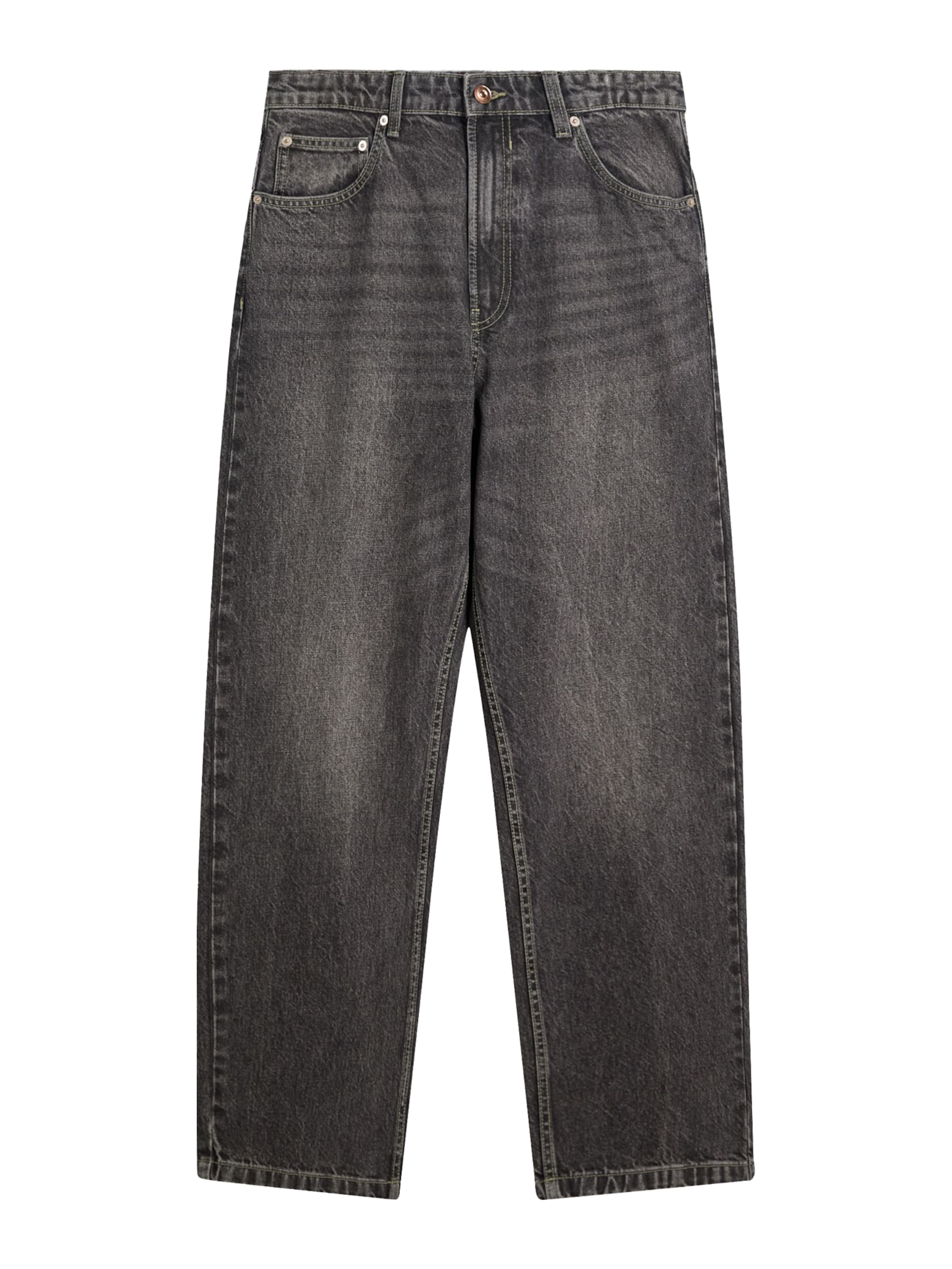 BershkaBaggy Traperice - siva boja: prednji dio