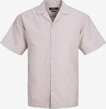 JACK & JONES Comfort fit Button Up Shirt in Beige: front