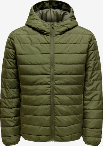 Only & Sons Prehodna jakna 'Bron' | zelena barva: sprednja stran