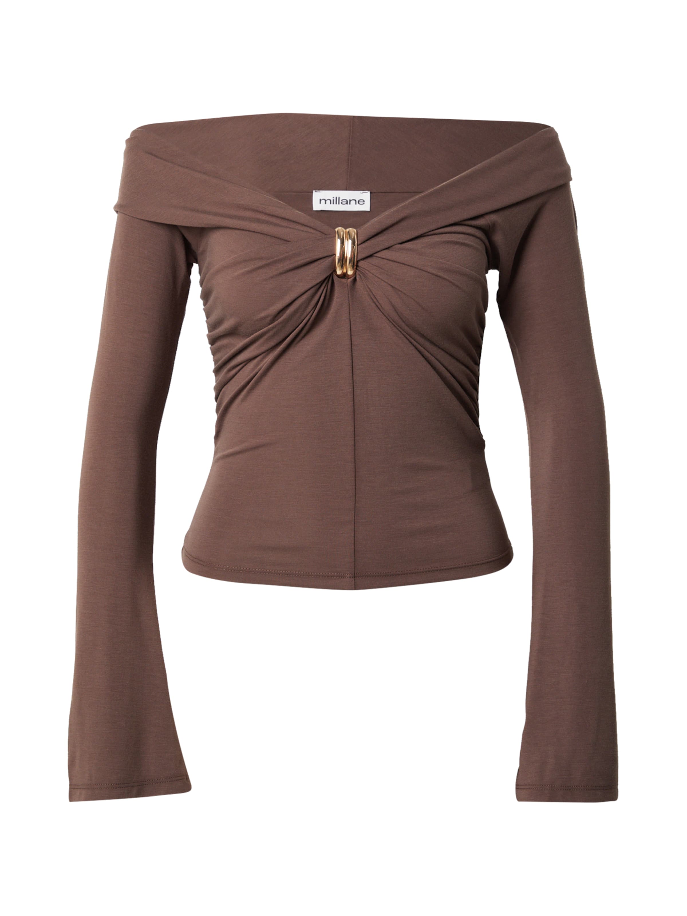 millane T-shirt i brun: framsida