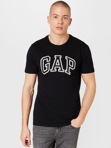 GAP Regular fit Тениска 'BAS' в черно: отпред
