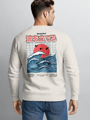 Neverless Sweatshirt 'Japan Wave'‌‌‌‌‌ in Beige