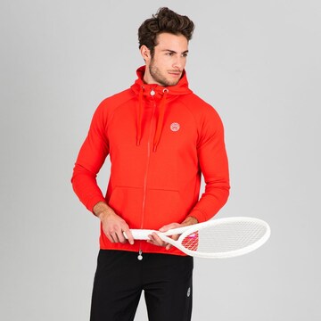 BIDI BADU Athletic Zip-Up Hoodie in Red