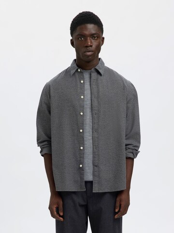 SELECTED Regular fit Риза 'SLHNOAH' в сиво: отпред
