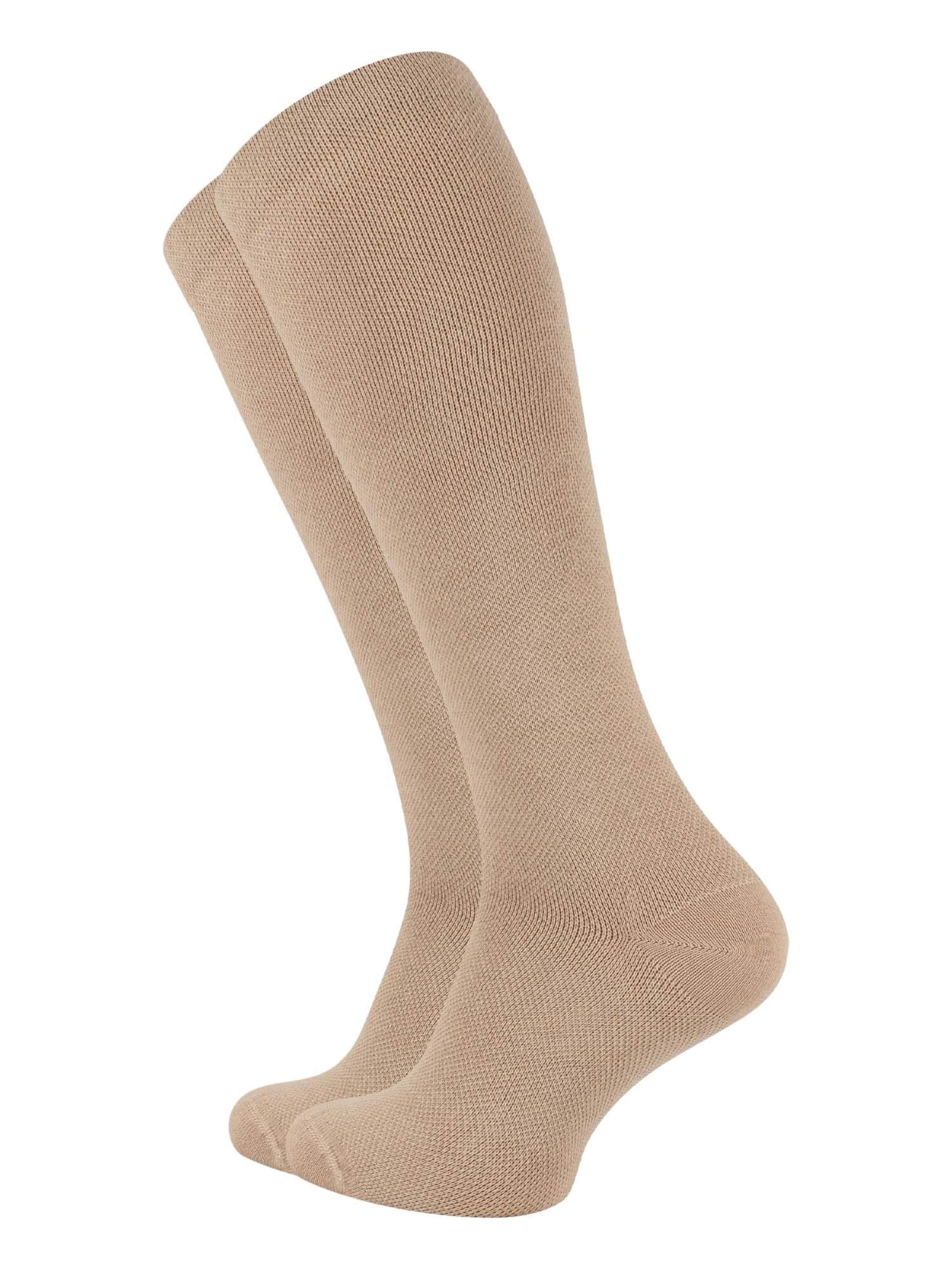 Chaussettes montantes Cotton Prime en beige : devant