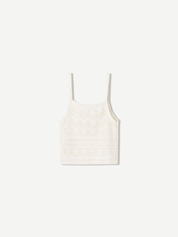 Bershka Broderad topp i beige