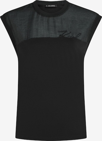 T-shirt ' Signature ' Karl Lagerfeld en noir : devant