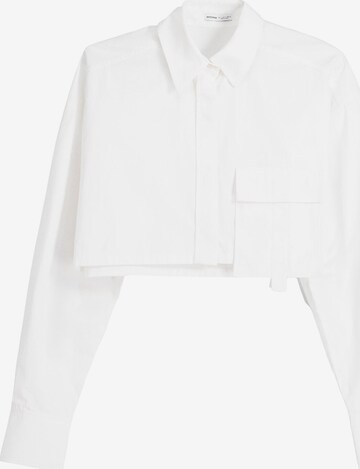 Chemisier Bershka en blanc : devant