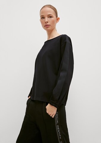 Sweat-shirt comma casual identity en noir : devant