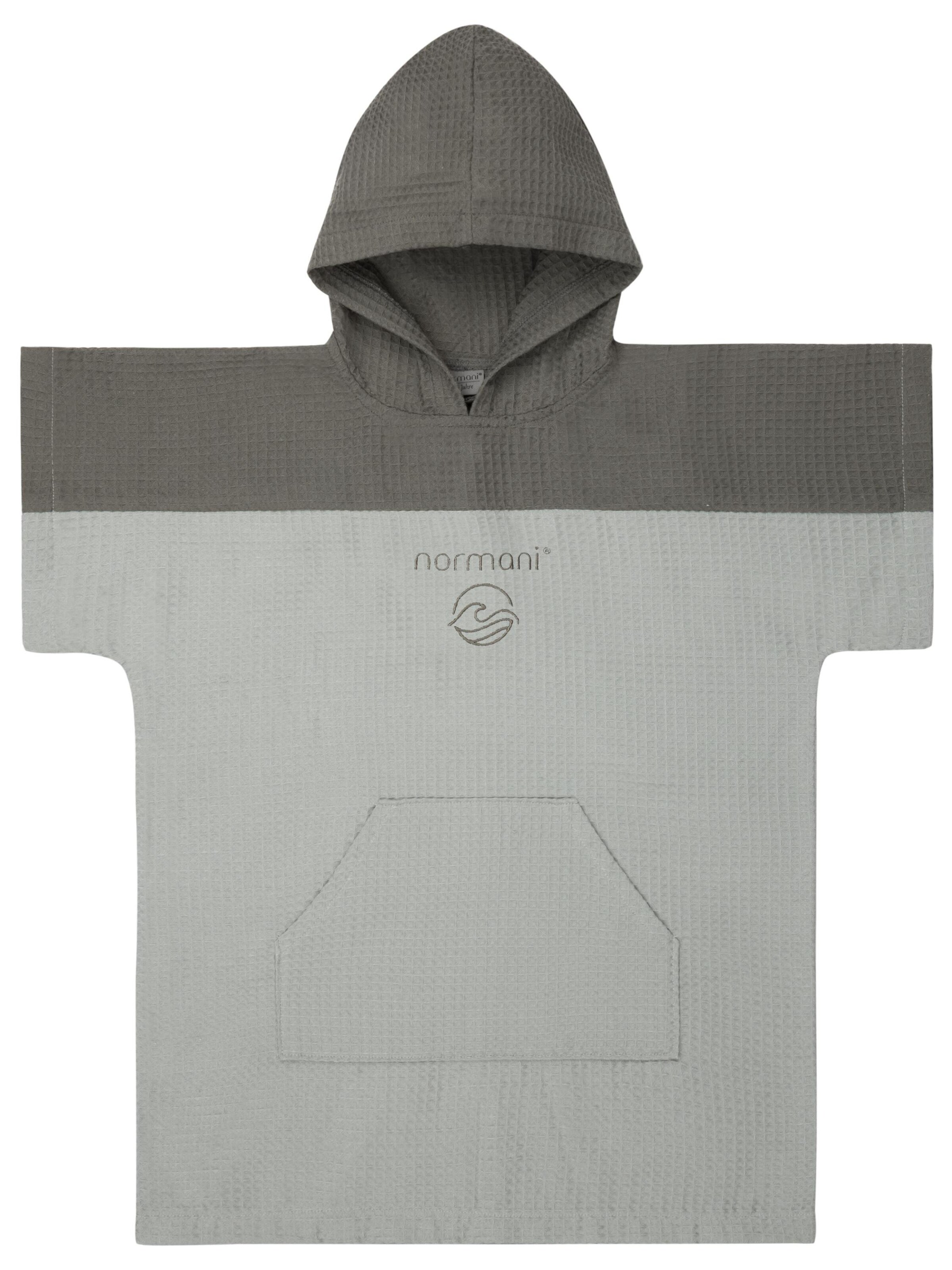 normani Bademantel ' Baku ' in Grau: Vorderseite