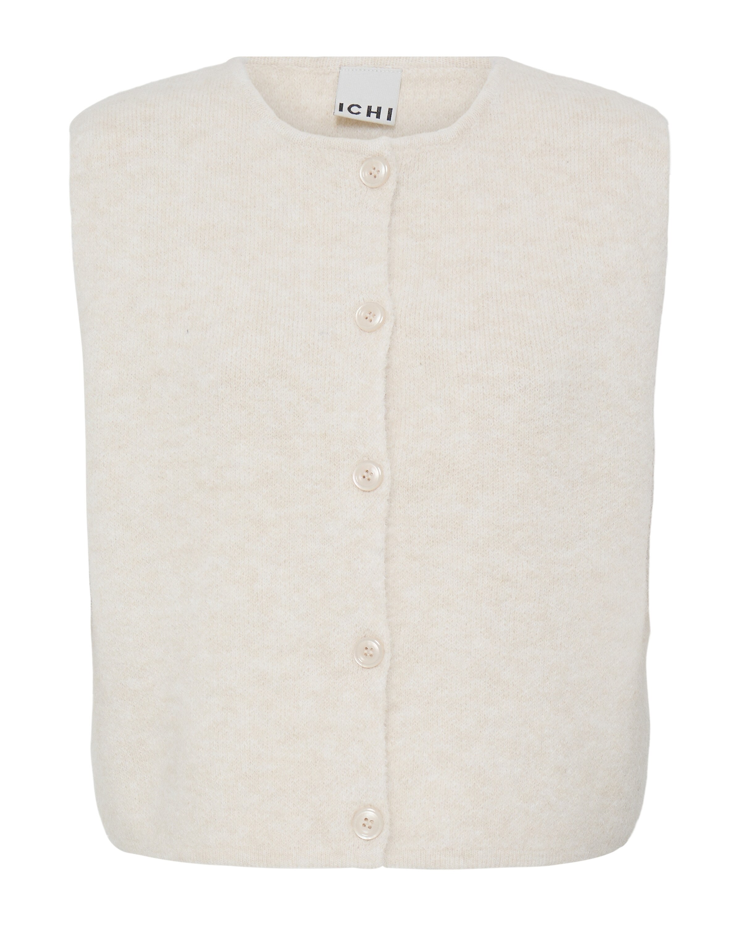 ICHI Strikvest 'PANORA ' i L i beige-meleret, Produktvisning