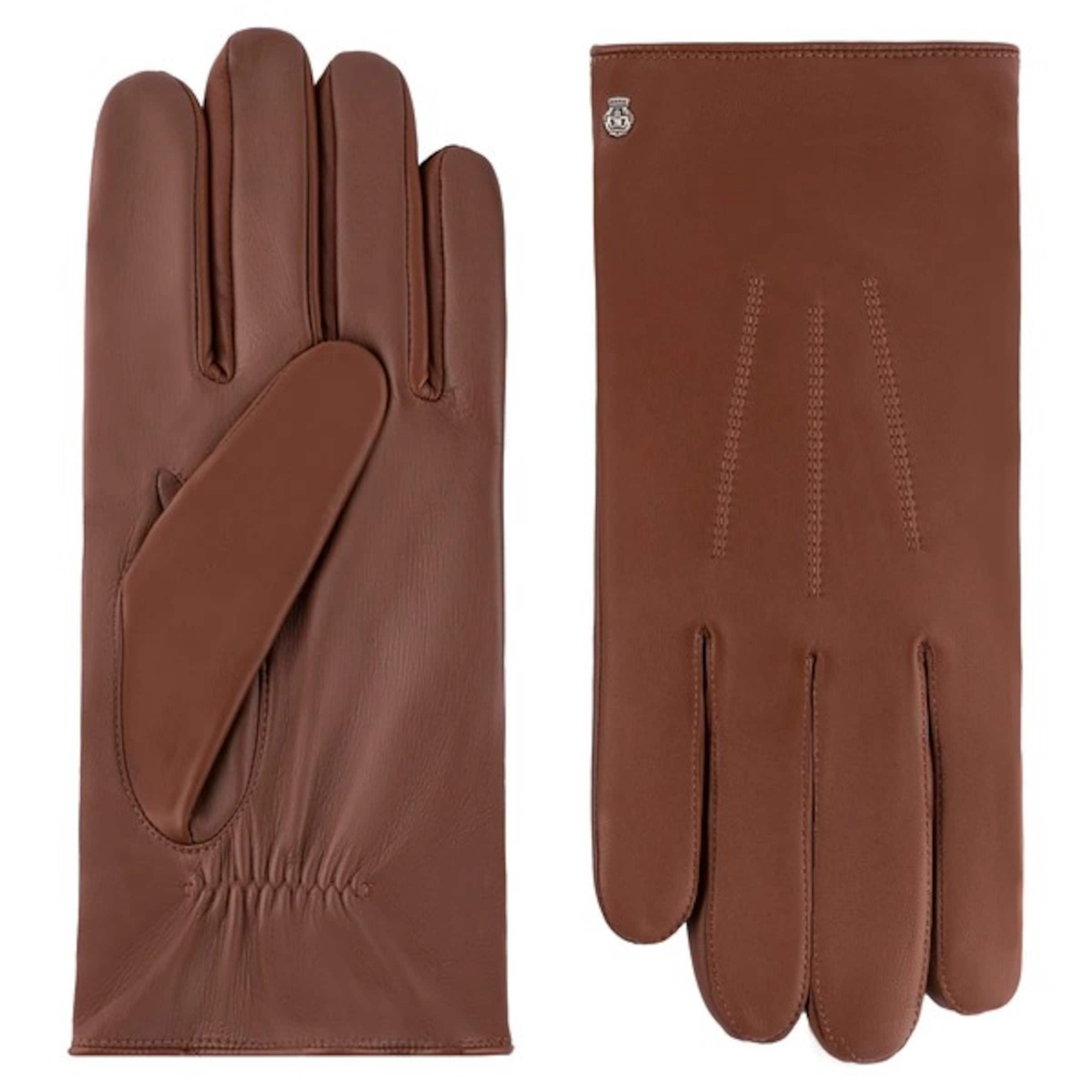 Roeckl Full Finger Gloves 'COBURG TOUCH' in Brown: front