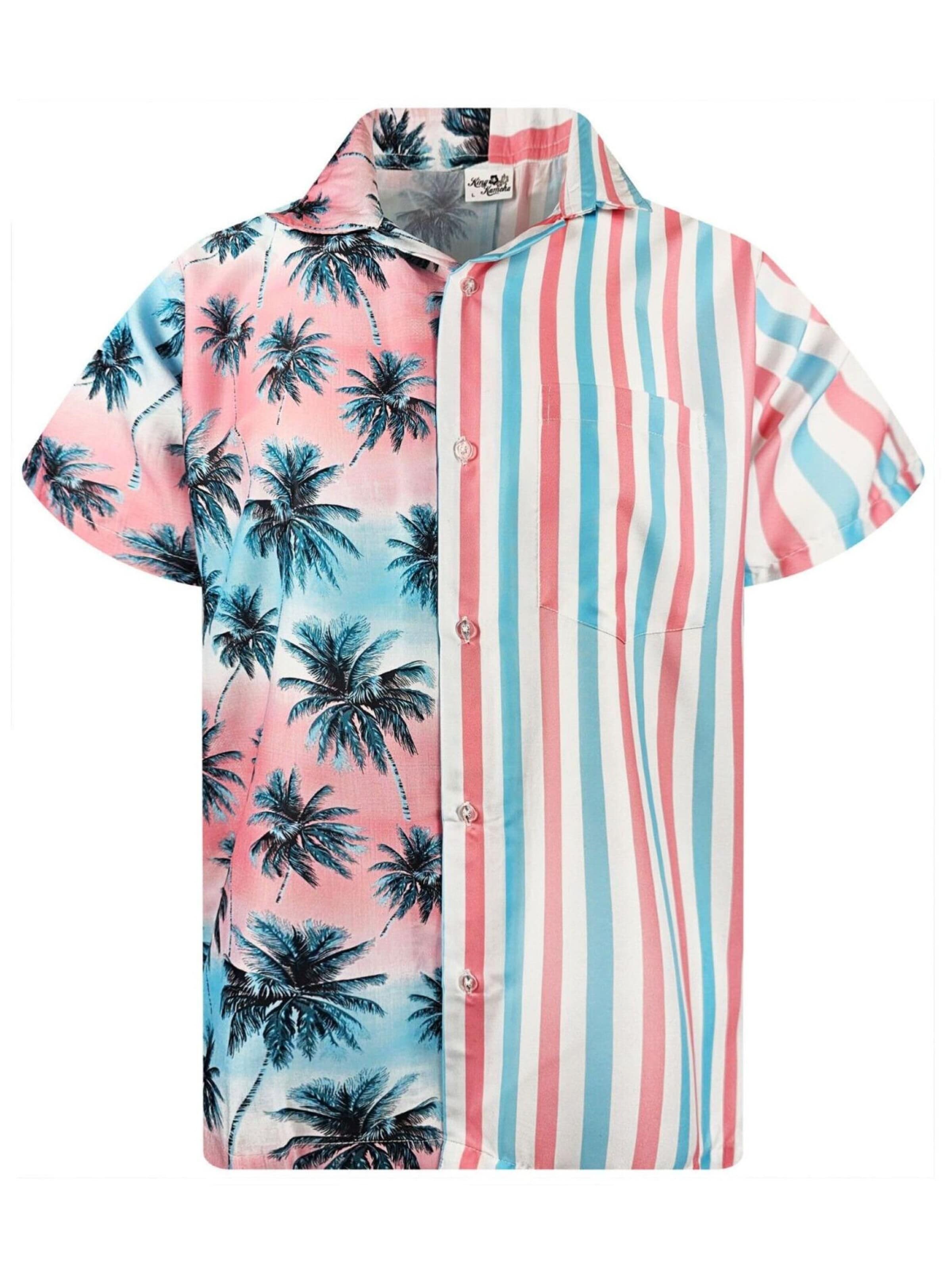 King Kameha Shirt 'Stripes' in Roze: voorkant