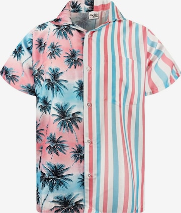 King Kameha Shirt 'Stripes' in Roze: voorkant