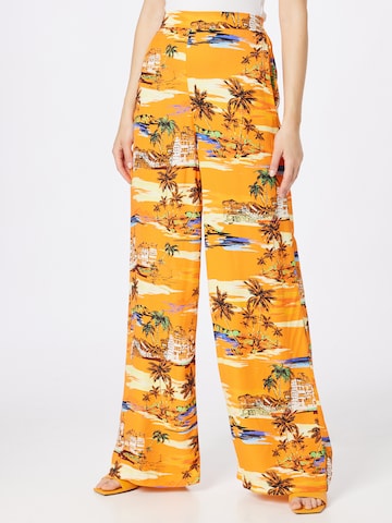 Nasty Gal Wide leg Trousers in Orange: front