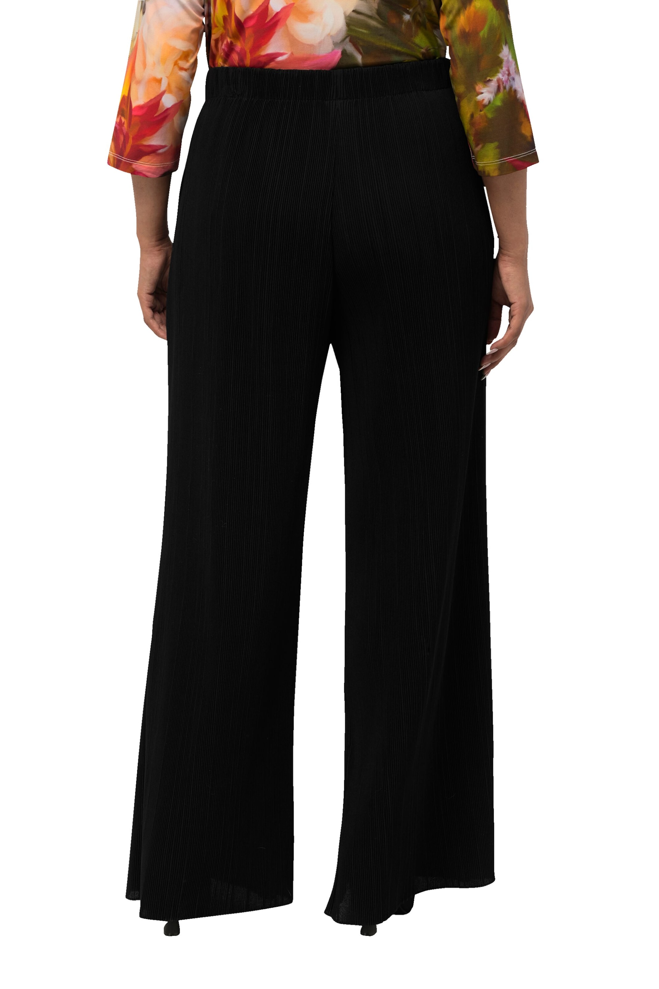 Ulla Popken Wide Leg Hose in Schwarz