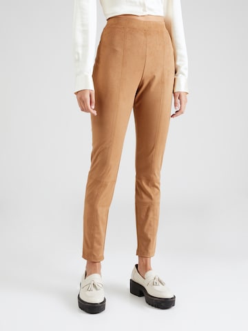 Max Mara Leisure Slimfit Broek in Bruin: voorkant