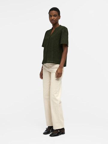 OBJECT Blouse 'Broderie Anglaise' in Groen