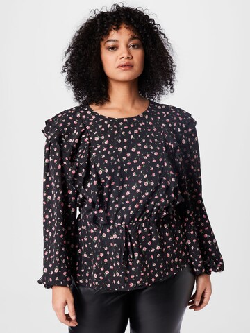 In The Style Curve Blouse 'DANI' in Zwart: voorkant