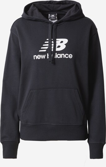 new balance Sweatshirt 'Essentials' in de kleur Zwart / Wit, Productweergave