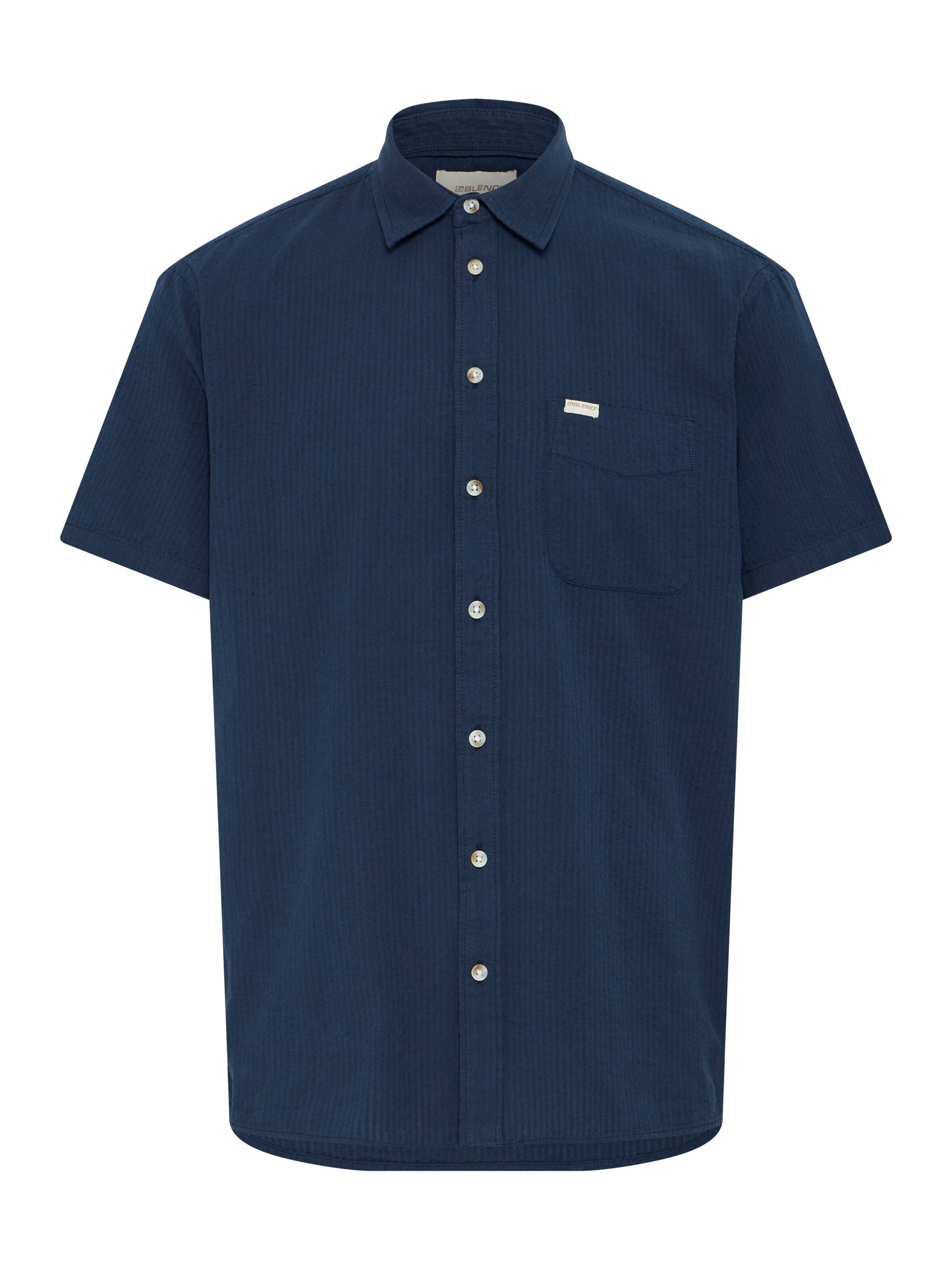 BLEND Regular Fit Kurzarmhemd ' BHALKE ' in Blau: Vorderseite