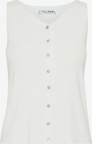 PULZ Jeans Gebreide top 'Sara' in Wit: voorkant