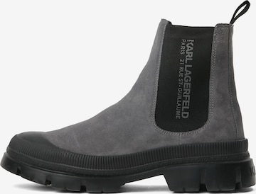 KARL LAGERFELD JEANSChelsea čizme 'Trekka' - siva boja: prednji dio