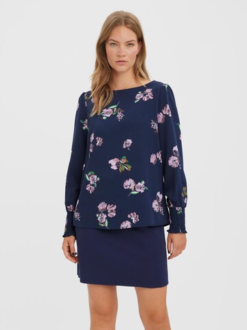 VERO MODA Blouse 'LYDIA' in Blauw: voorkant