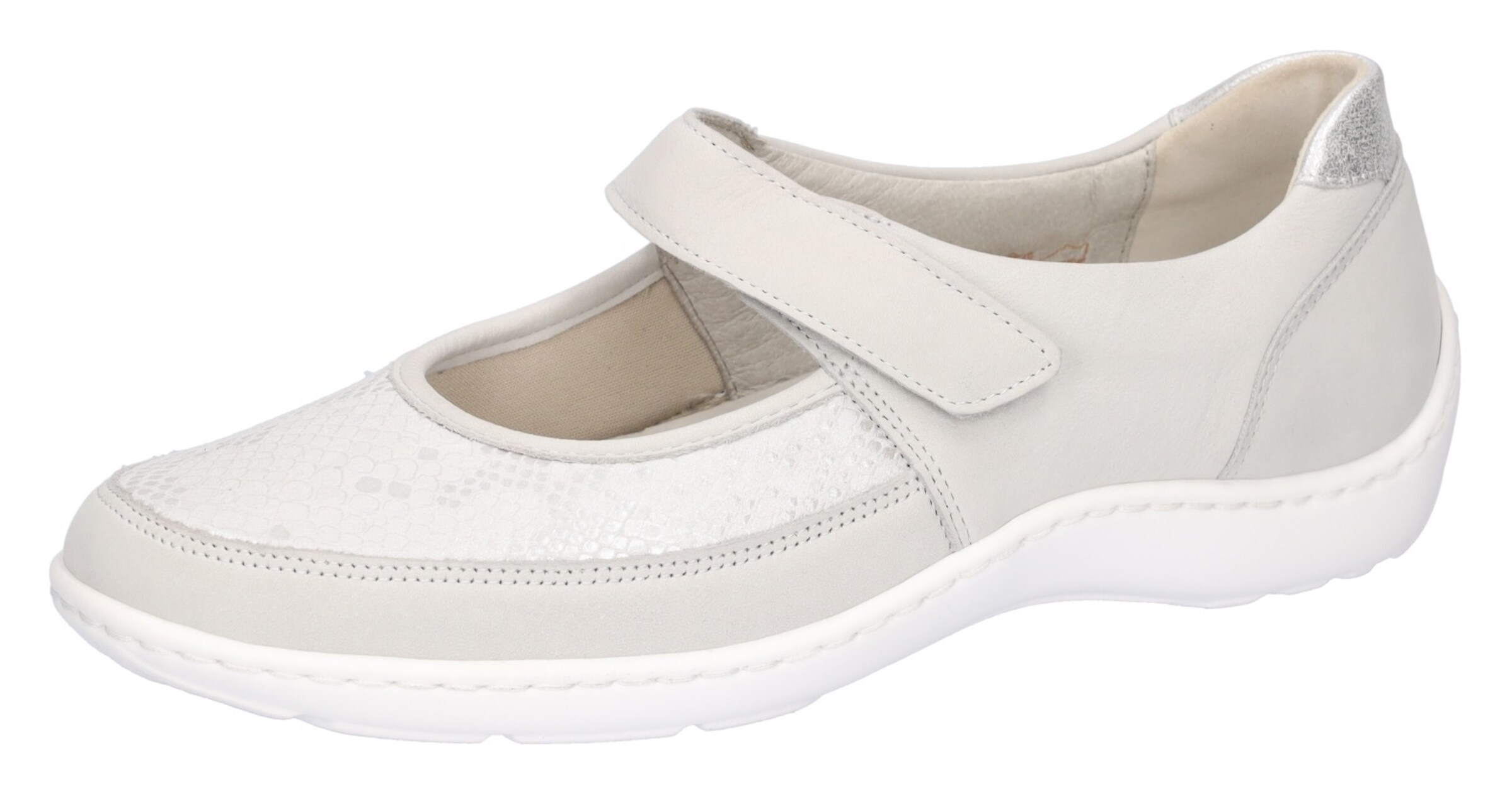 WALDLÄUFER Riemchenballerina in Weiß: Vorderseite